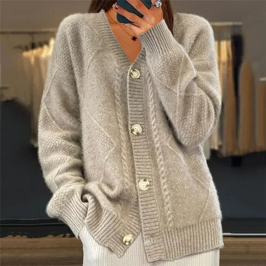Maelys women's V-neck button-front soft-knit cardigan