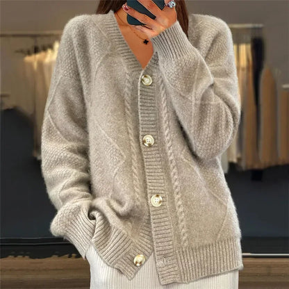 Maelys women's V-neck button-front soft-knit cardigan
