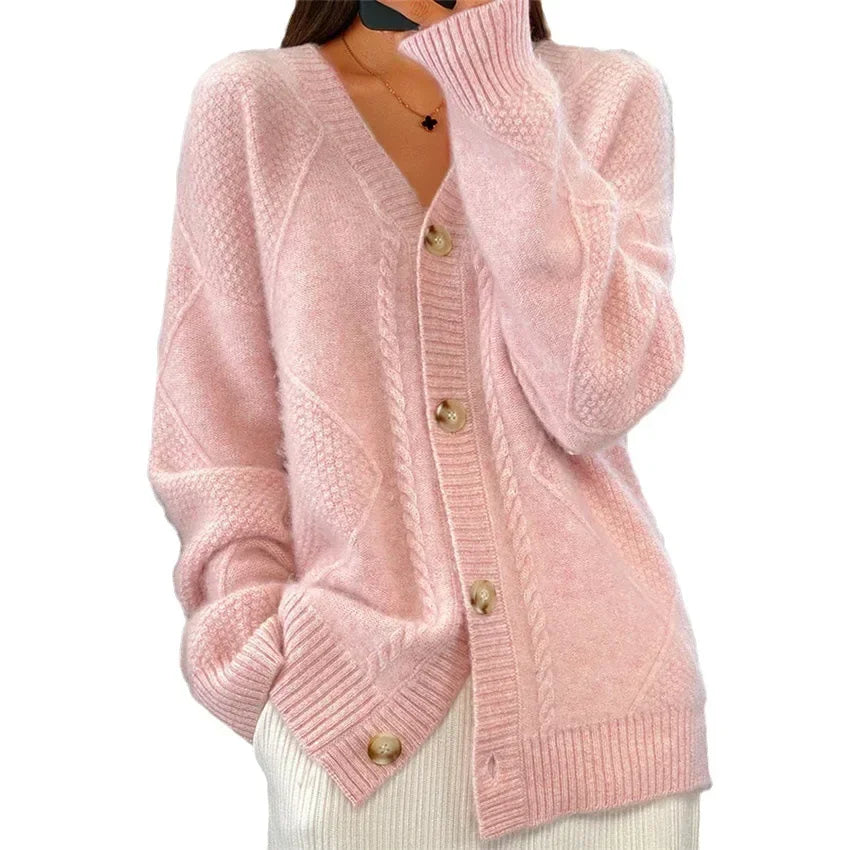Maelys women's V-neck button-front soft-knit cardigan