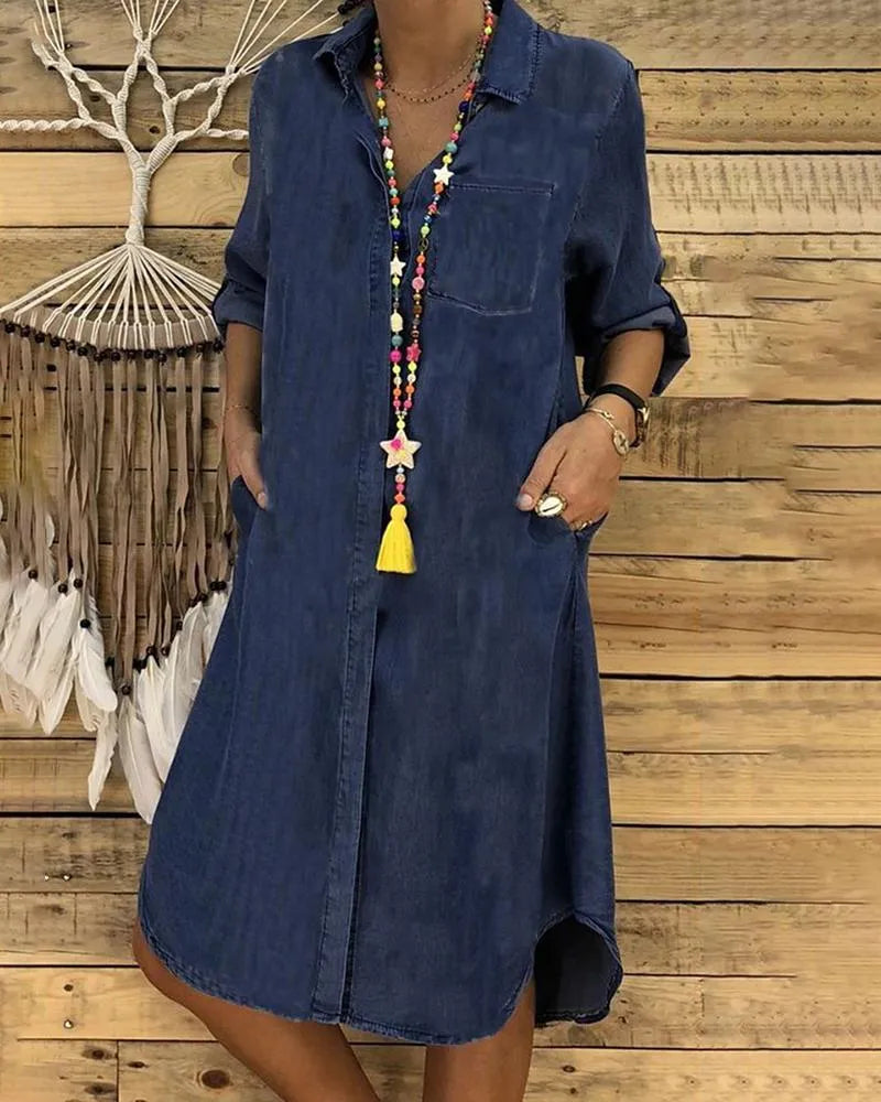 Brynn | Denim Midi Shirt Dress