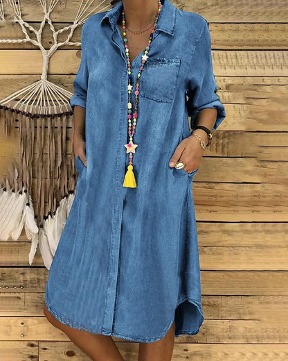 Brynn | Denim Midi Shirt Dress