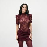 Black lace cocktail mini dress
