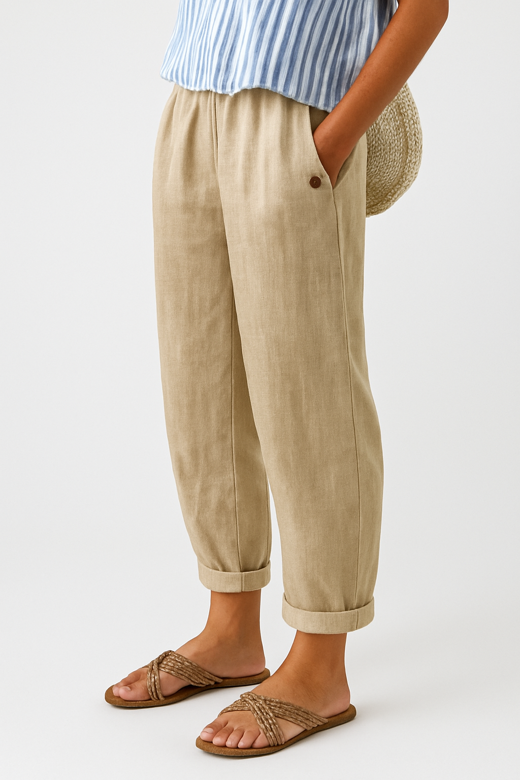 Courtney | Casual Straight Leg Elastic Waist Pants
