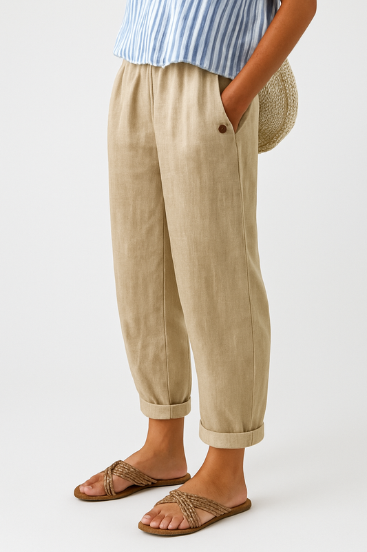 Courtney | Casual Straight Leg Elastic Waist Pants