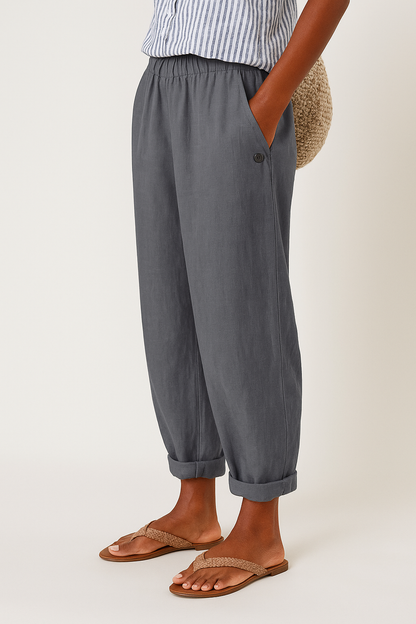 Courtney | Casual Straight Leg Elastic Waist Pants