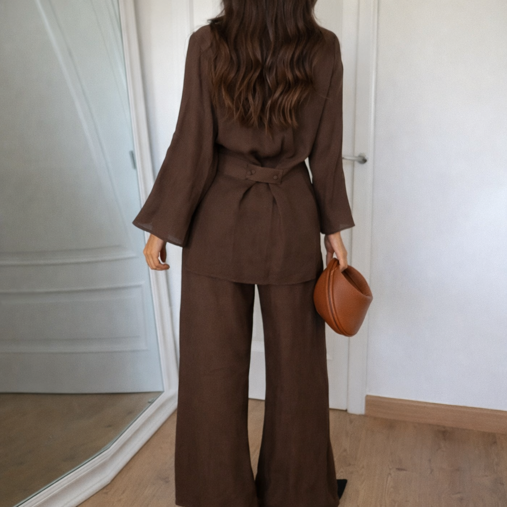 Jazz | Wrap Kimono and Wide-Leg Pants Set