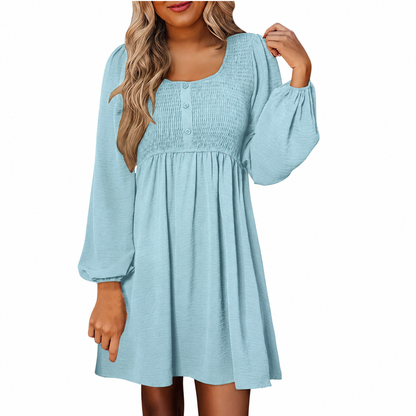 Smocked empire waist mini dress