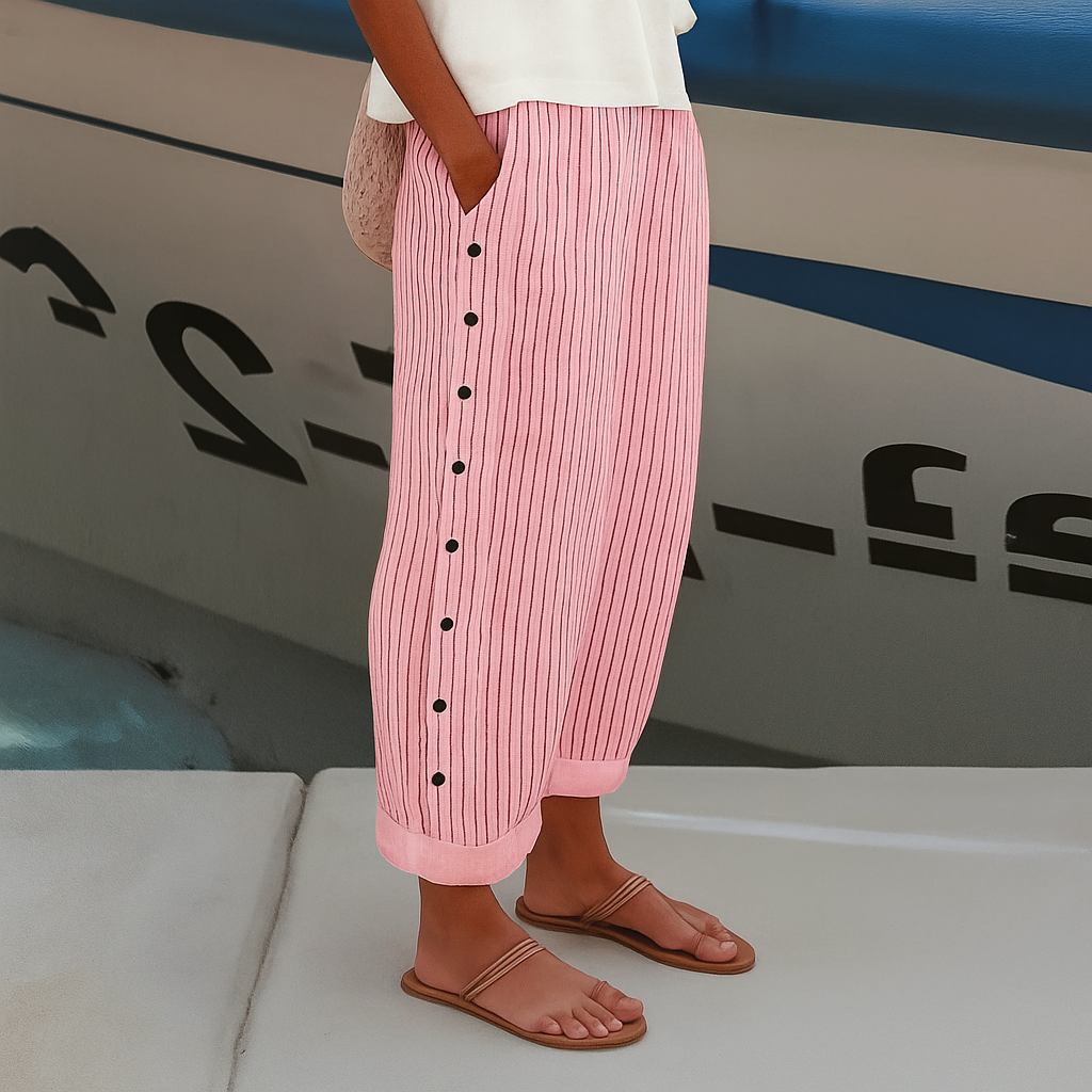 Lindsay | Casual Straight Leg Elastic Waist Pants