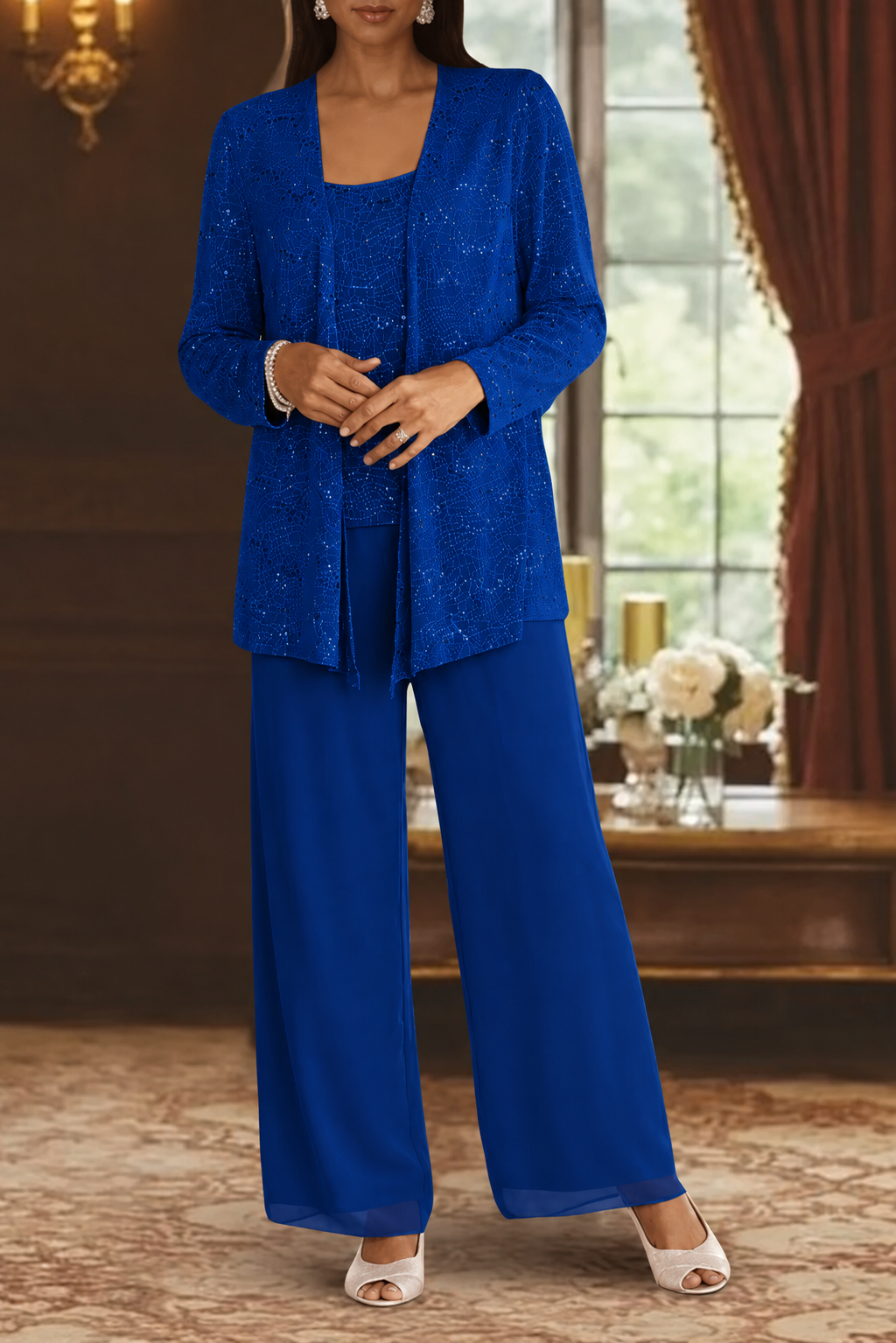 Sequin set showing embellishment detail