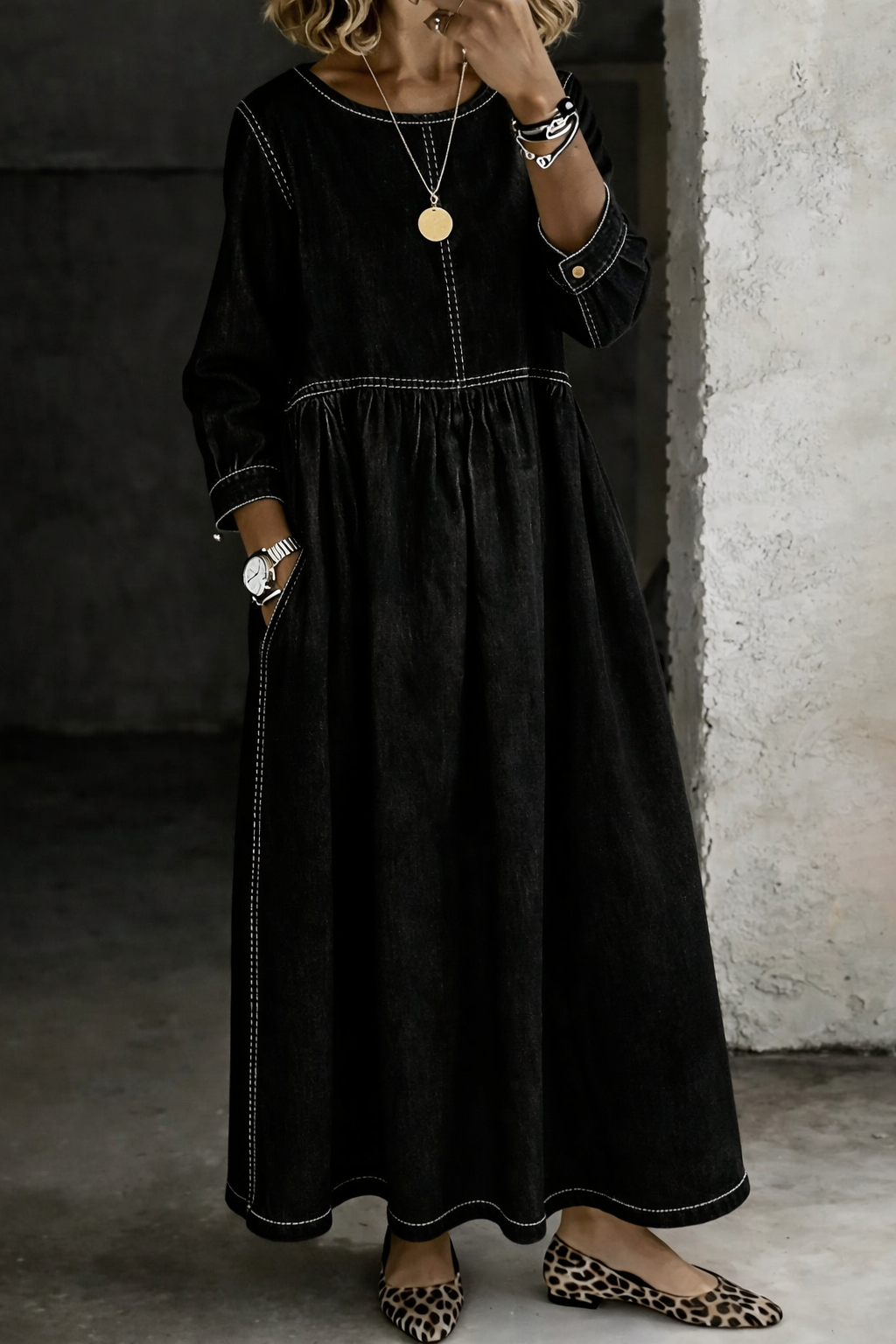 Casual denim dress for women