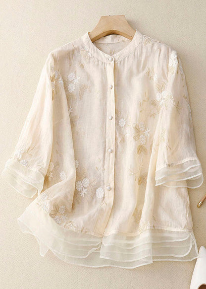 Jessica | Elegant Floral Embroidery Blouse