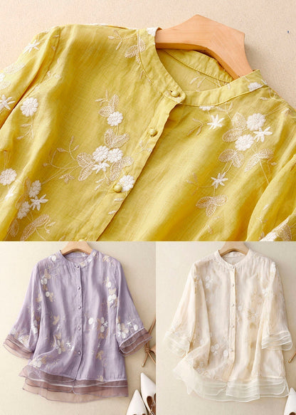 Jessica | Elegant Floral Embroidery Blouse