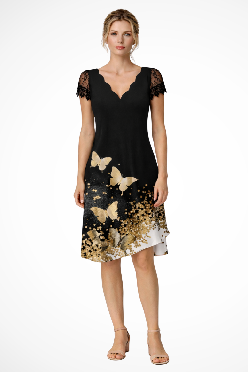 Cora mini dress flared skirt detail