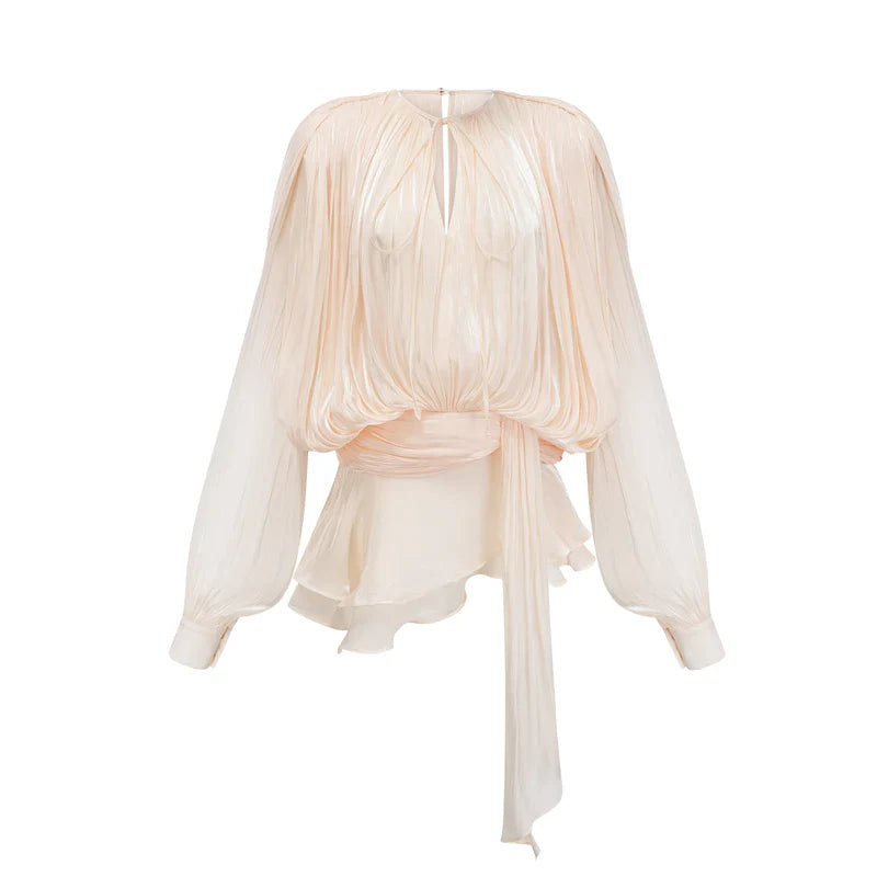 Aurelie puff sleeve dress detail close up