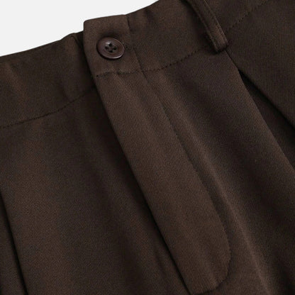 High-waist wide-leg trousers detail