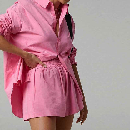 Sunny | Oversized Shirt and High-Rise Shorts Set