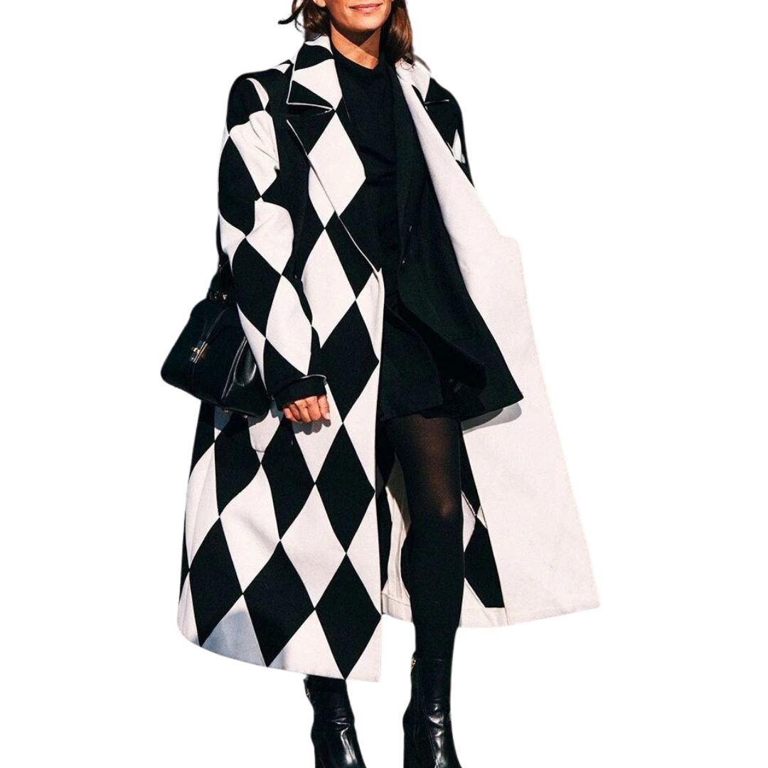 Ombrelle oversized coat with artistic print
