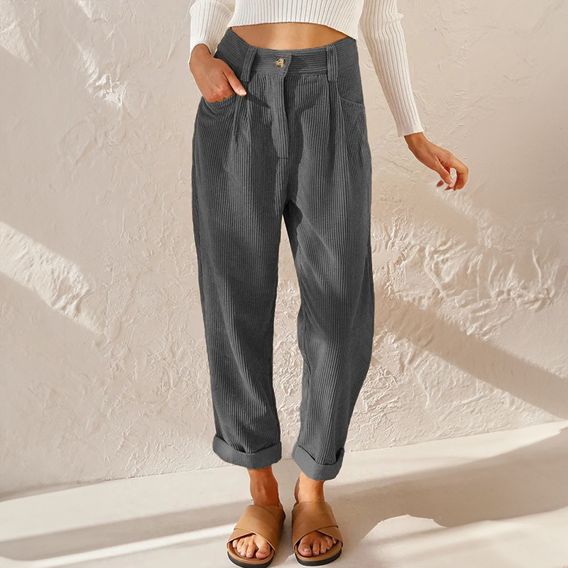 Corduroy trousers, side view