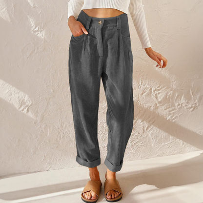Corduroy trousers, side view