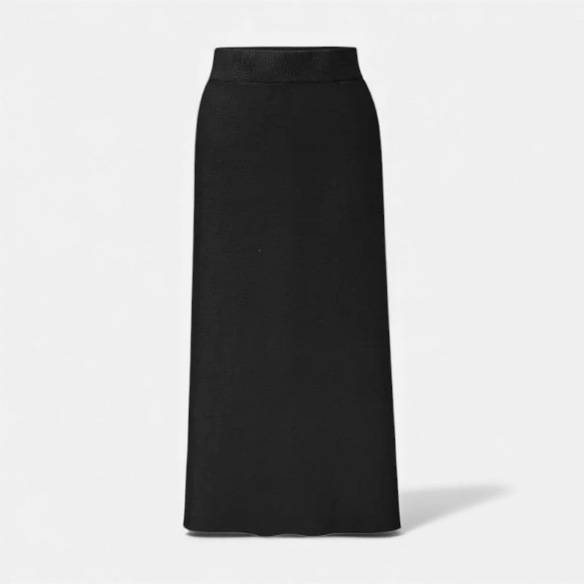Wool blend midi skirt back view