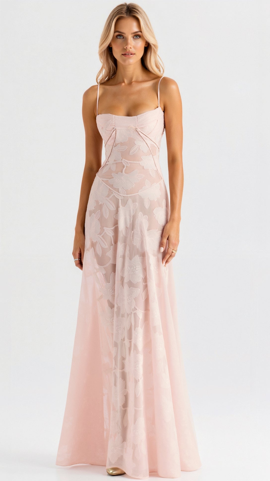 Vivarae | Lace Wedding Guest Maxi Dress