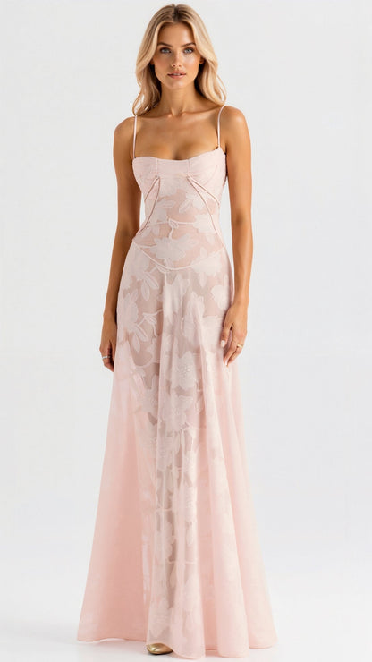 Vivarae | Lace Wedding Guest Maxi Dress