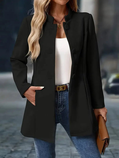 Ysabeau women's stand-collar mid-length coat