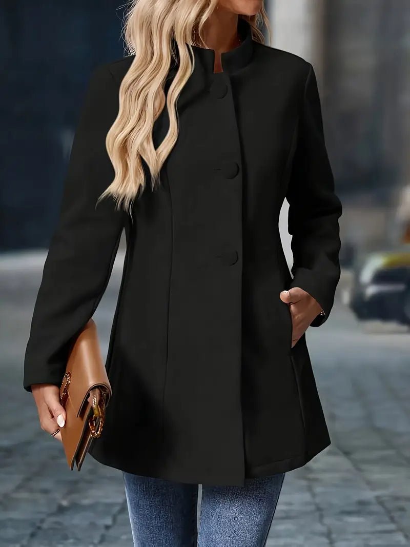 Ysabeau | Stand-Collar Mid-Length Coat
