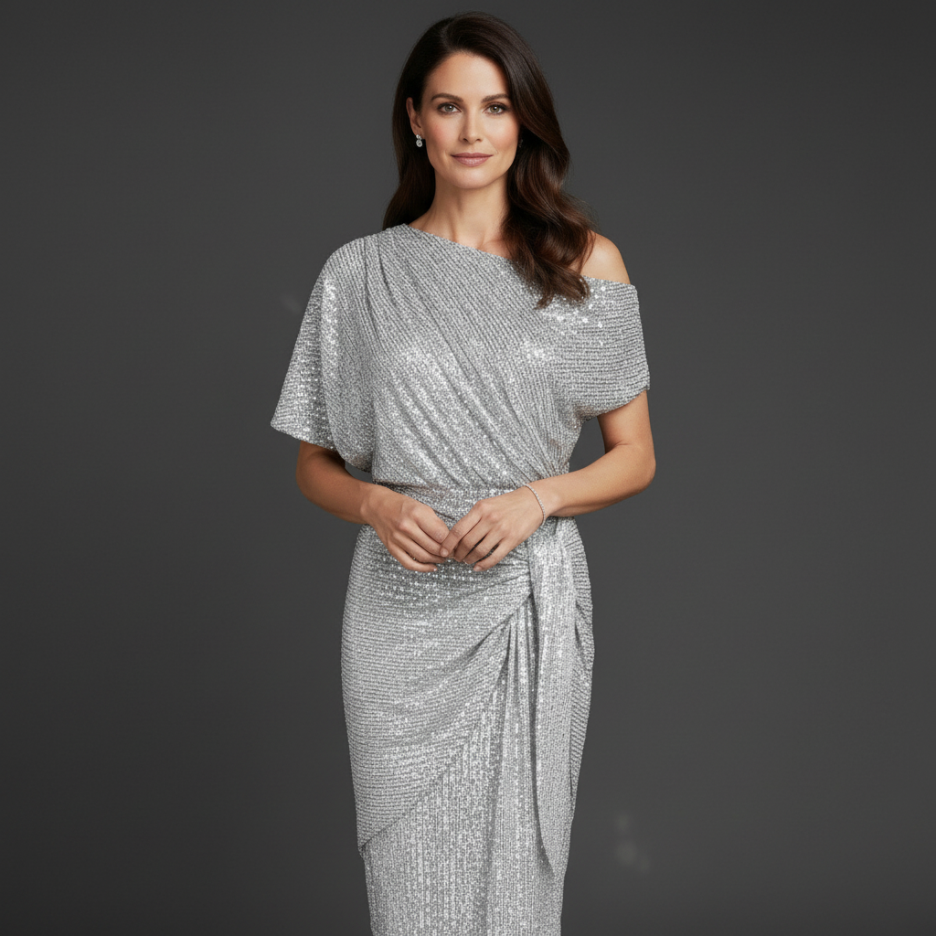Elodie | One-Shoulder Sequin Cocktail Dress
