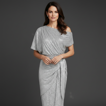 Elodie | One-Shoulder Sequin Cocktail Dress