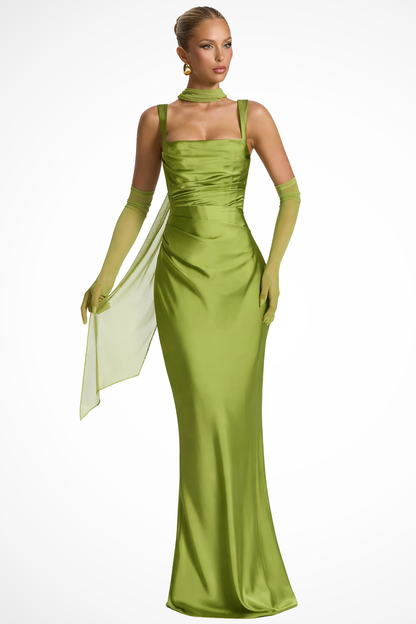 Gemma | Square Neck Ruched Maxi Dress