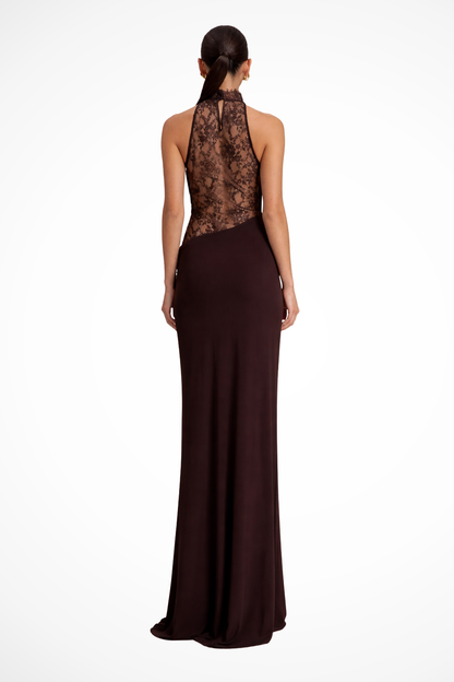 Savannah | Lace Halter Maxi Wedding Guest Dress