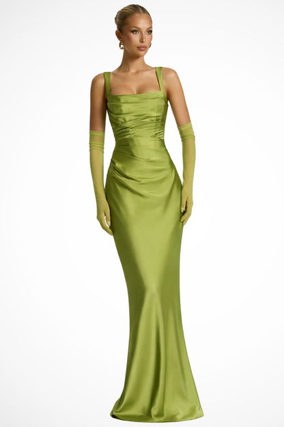 Gemma | Square Neck Ruched Maxi Dress