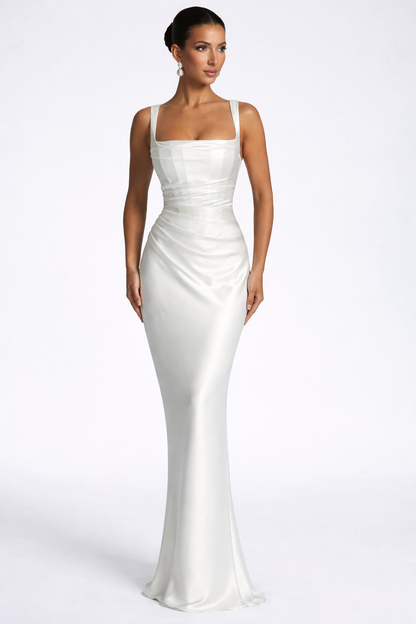 Gemma | Square Neck Ruched Maxi Dress