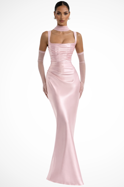Gemma | Square Neck Ruched Maxi Dress