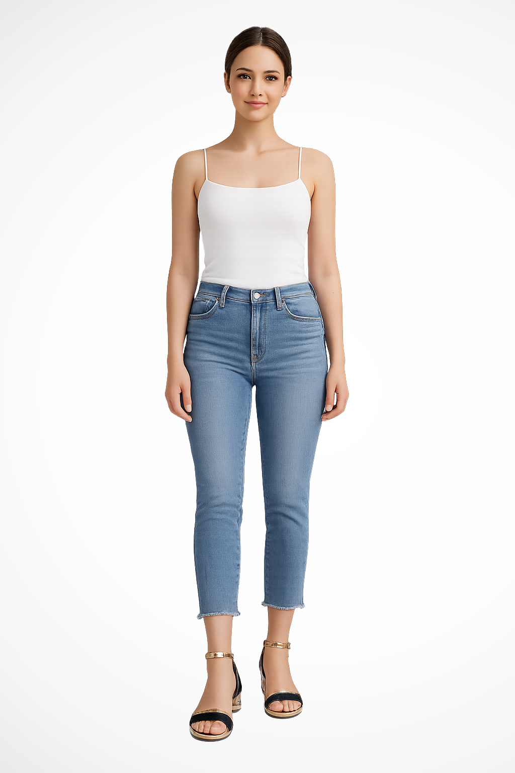 Constance block heel sandals styled outfit