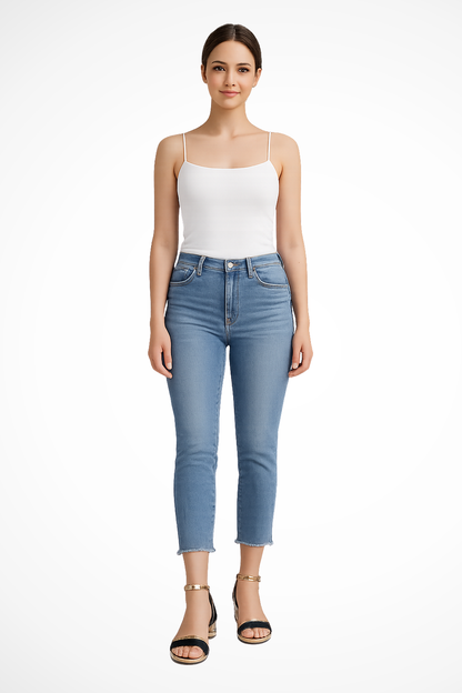 Constance block heel sandals styled outfit