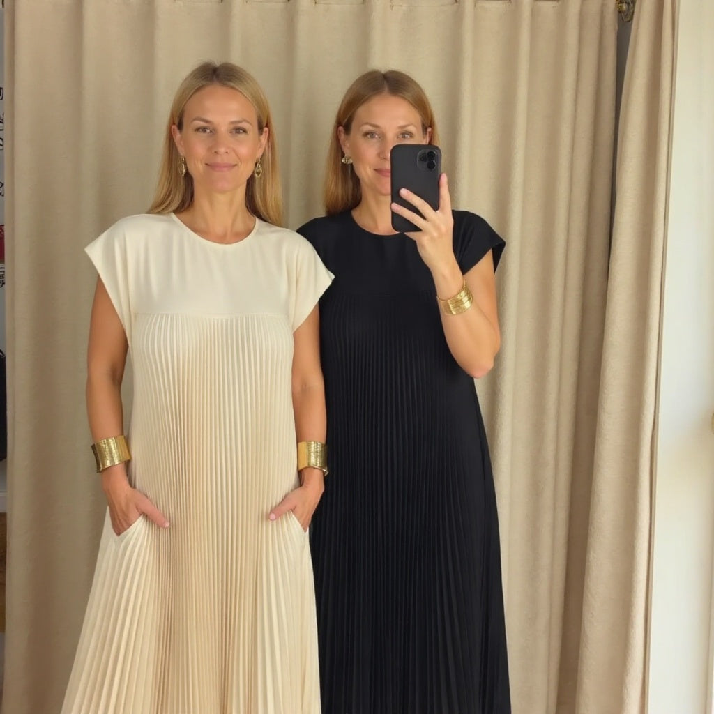Fern | Flowy Pleated Maxi Cocktail Dress