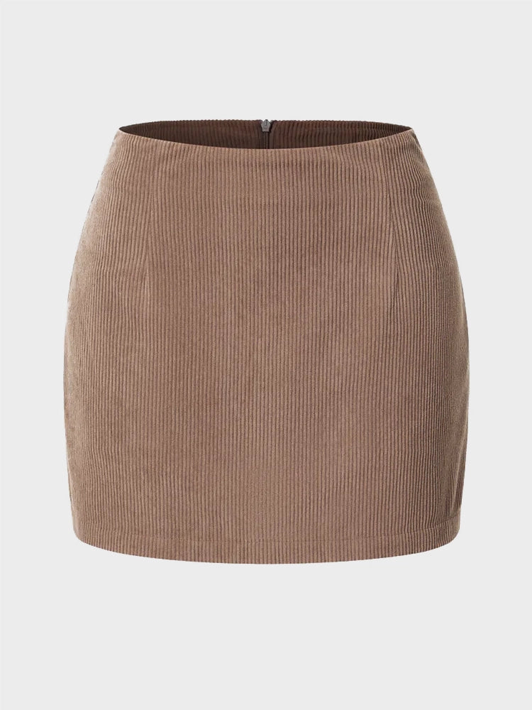 Corduroy mini skirt in pink