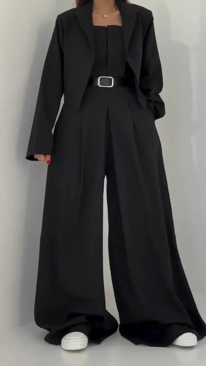 Ravella | Bustier, Jacket & Wide-Leg Trouser Set