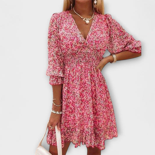 Pavelle | Floral Puff Sleeve Midi Dress
