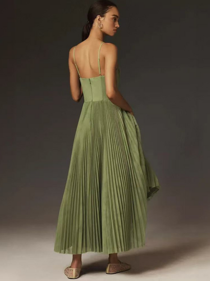 Halcyone | Sleeveless Pleated Maxi Dress