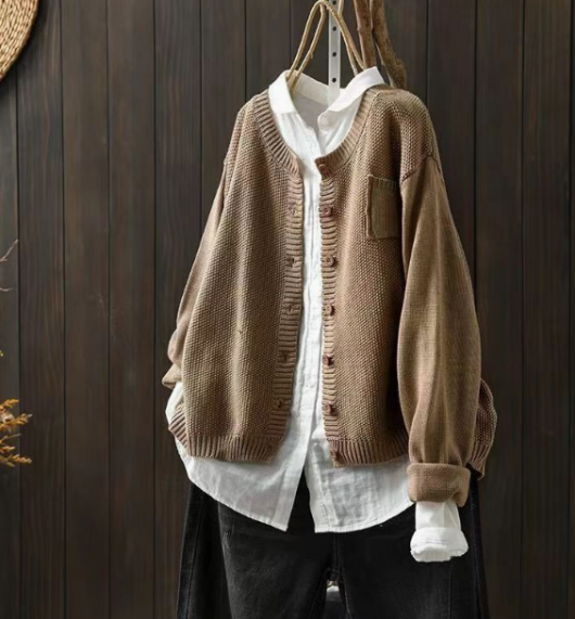 Open-front oversized cardigan, alternate view