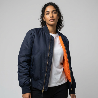Bomber jacket showing sleeve detail