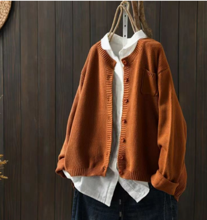 Oversized cardigan, side view