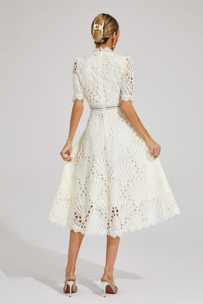 Wynne | Lace Scoop-Neck Wedding Guest Midi Dress