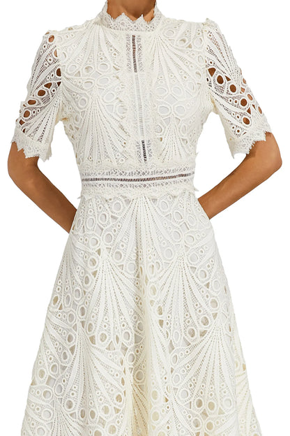 Wynne | Lace Scoop-Neck Wedding Guest Midi Dress