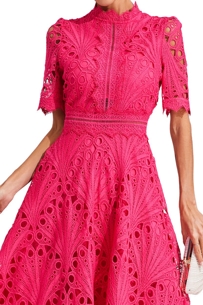 Wynne | Lace Scoop-Neck Wedding Guest Midi Dress
