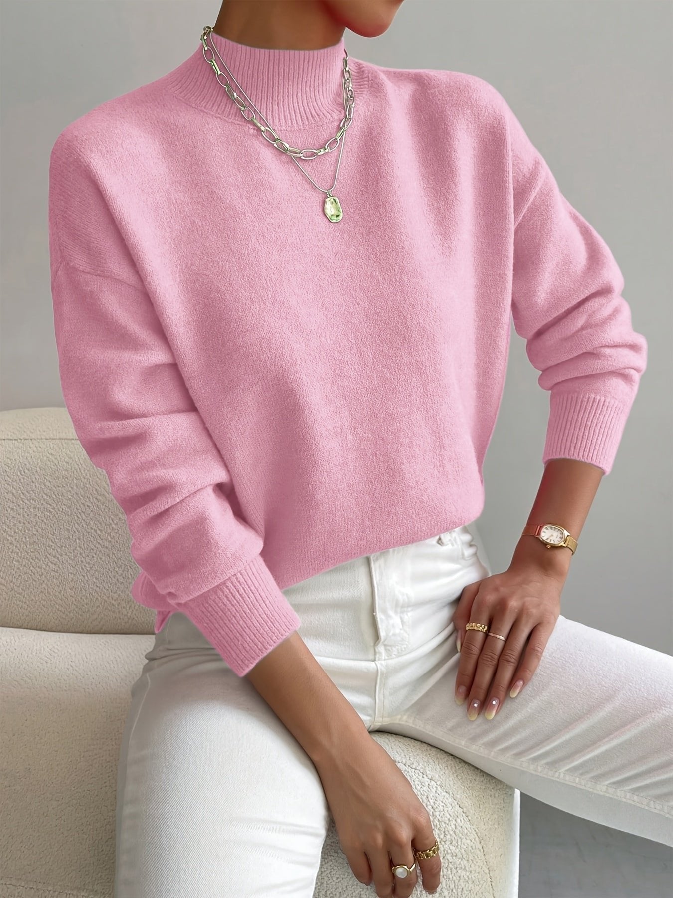 Oriel women's mock-neck relaxed-fit sweater