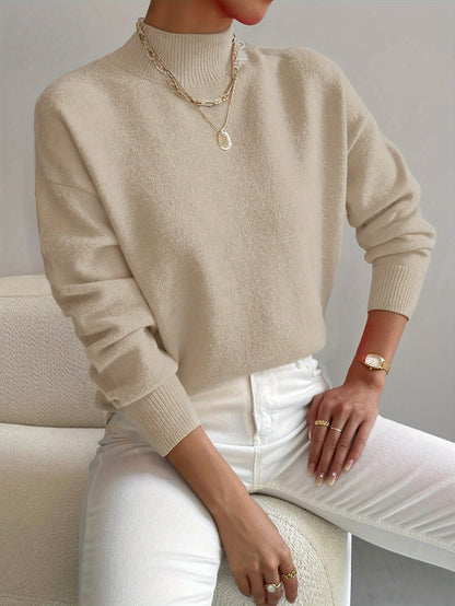 Oriel women's mock-neck relaxed-fit sweater